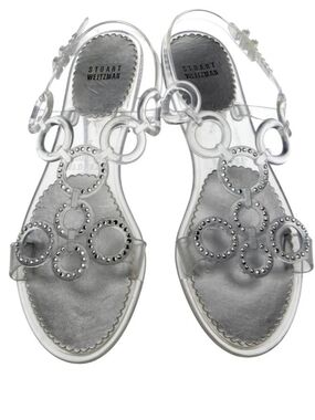Stuart Weitzman PVC Crystal Embellished Gladiator Sandals